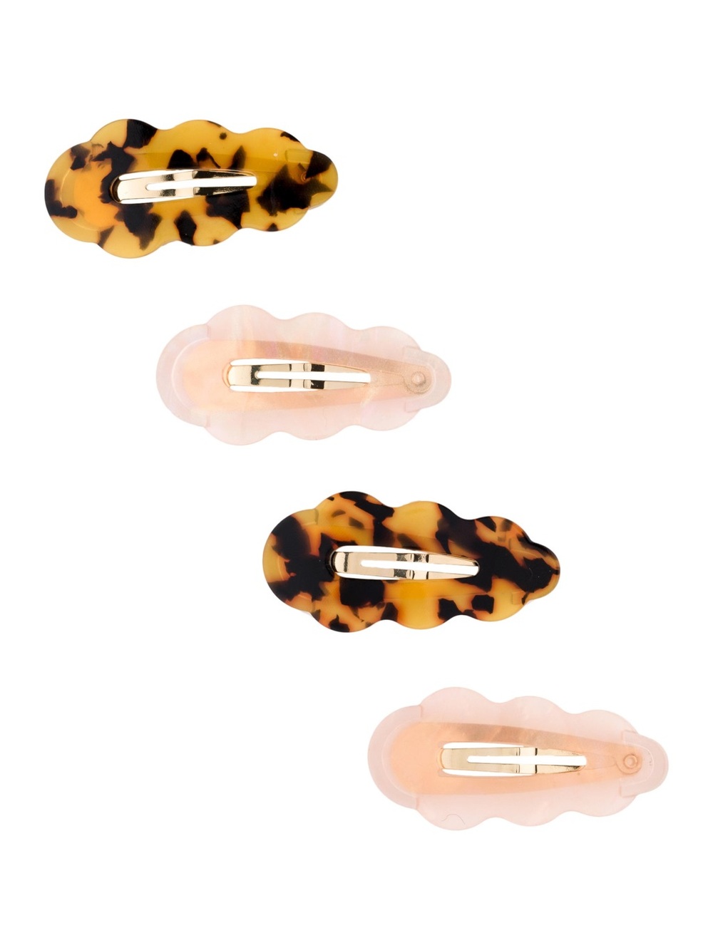 NWT Loeffler Randall Amari Clip Set Pink / Dark Tortoiseshell